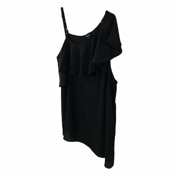 Torrid Black Georgette One Shoulder Top - Picture 3 of 6